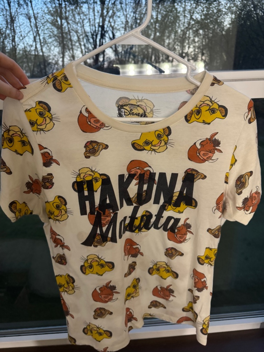 Disney Lion King Character Print Tee in White and Yellow
